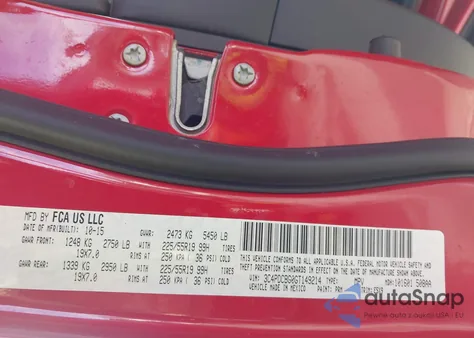 2016 Dodge Journey Sxt from USA, damaged, VIN 3C4PDCBG0GT149214